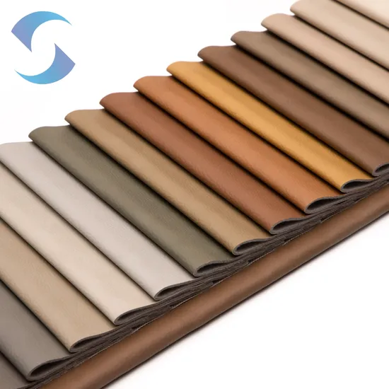Material de cuero para sofá, cuero sintético brillante, cuero de grano completo